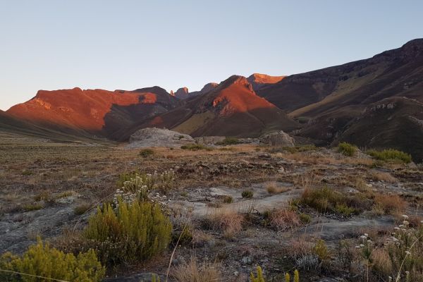 Sunrise above Lakes Cave